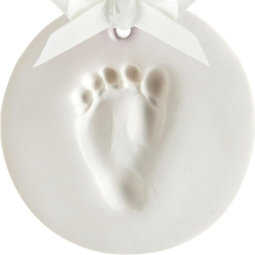 DIY No Mess Hanging Ornament Kit, Baby Hand and Footprint Keepsake, Classic Nursery Decor, Ideal Gender Neutral Gift, Baby's First Christmas, White
