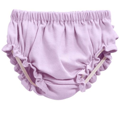 City Threads USA-Made Girls Soft Cotton Ruffle Diaper Cover | Lavender - Newborn