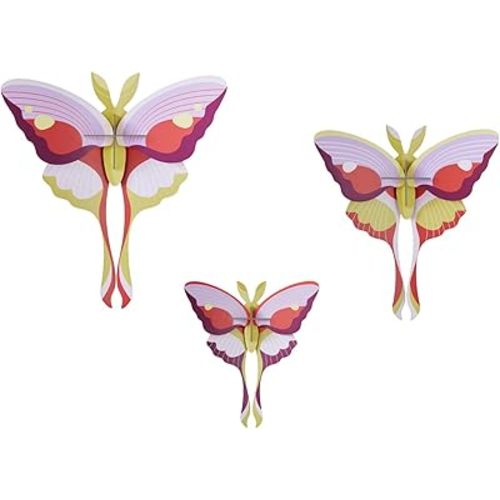 STUDIO ROOF, Wall Art Butterfly, Lilac Comet Butterflies, Set of 3, Eco-Friendly & Creative Gift