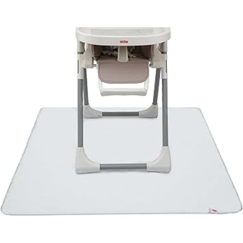 Nuby High Chair Square Floor Mat - Waterproof and Clear Floor Mat - Protects Floor from Spills and Messes - 49.5" x 49.5"