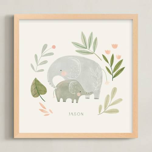 Elephant duo Custom Open Edition Nursery Art Print by Tati Abaurre