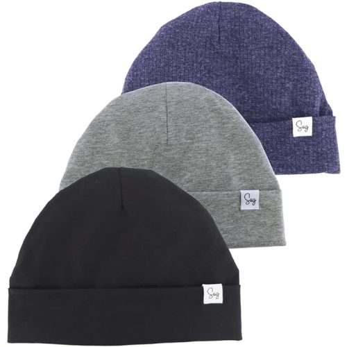 Jersey Beanie Hat for Newborn Baby Boys Girls Silky Satin Lined Hats Bonnet Toddler Infant Little Kids Beanies Caps