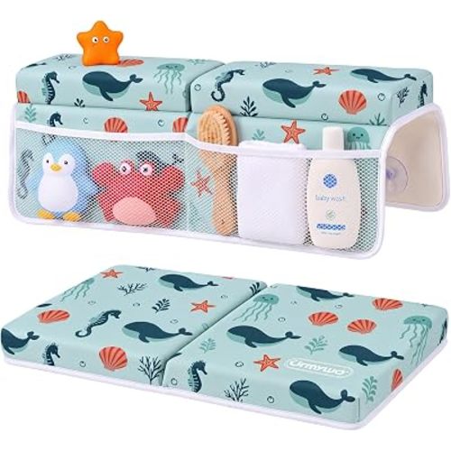 URMYWO Bath Kneeler and Elbow Rest Pad Set (Blue-Ocean)