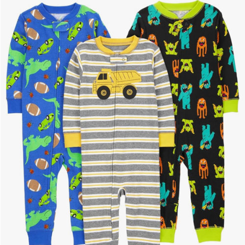 Simple Joys by Carter's baby-boys 3-pack Snug Fit Footless Cotton Pajamas