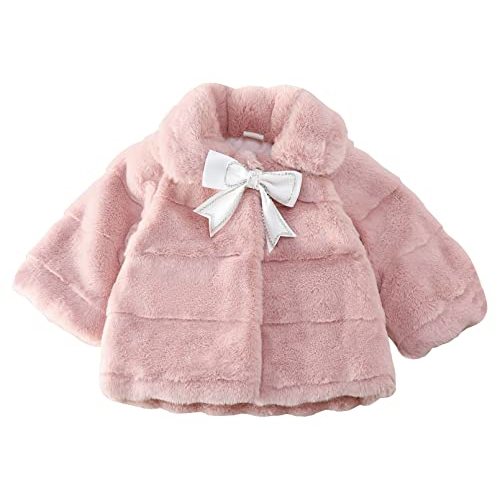 Panegy Baby Girl Winter Fur Coat Fuzzy Cute Warm Cape Jacket Cloak Overcoat 6 Months - 5 Years Thick Outwear
