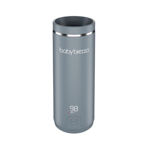 Baby Brezza Superfast Portable Bottle Warmer - Gray: Digital Display, Warms Evenly, Automatic Shut-Off, Battery-Powered
