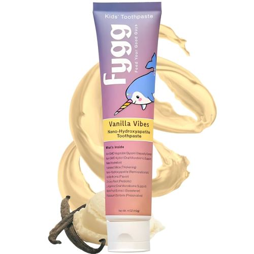 Fygg Nano Hydroxyapatite Toothpaste (Vanillia Vibes) | Vanilla Kids Tooth Paste with Prebiotics (4 Oz) | Natural & Fluoride-Free | Proprietary Enamel Remineralizing & Repair | Dentist Formulated