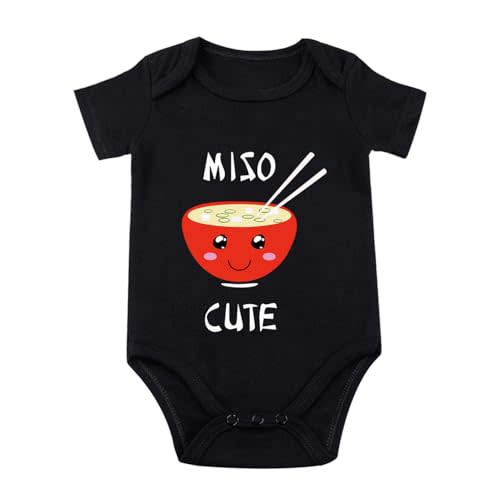 listery Funny Baby Clothes Miso Cute Bodysuit Miso Cute Infant Baby Anime Newborn Unisex Romper
