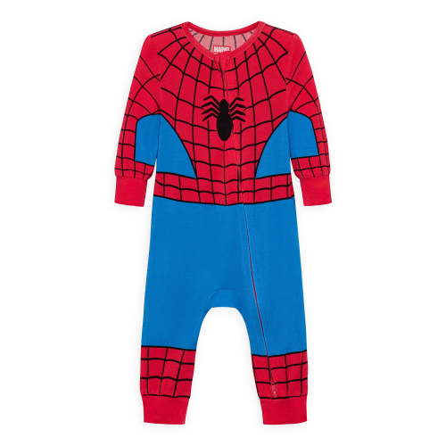 Spiderman Baby Boys Cozy and Comfortable Viscose Cosplay Coverall, Sizes 0/3M-24M