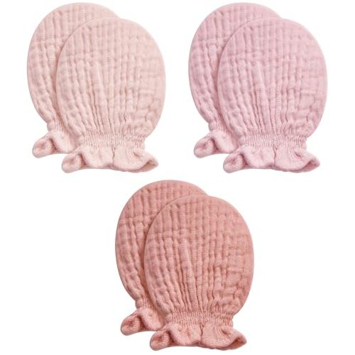 Pro Goleem Muslin Baby Mittens for Newborn, 100% Cotton No Scratch Soft Breathable Gloves for Boys and Girls 0-6 months