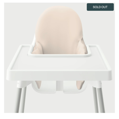 Highchair Cushion Cover - Solid Blush