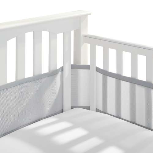HALO Breathable Mesh Crib Liner for Full Sized Crib in Gray