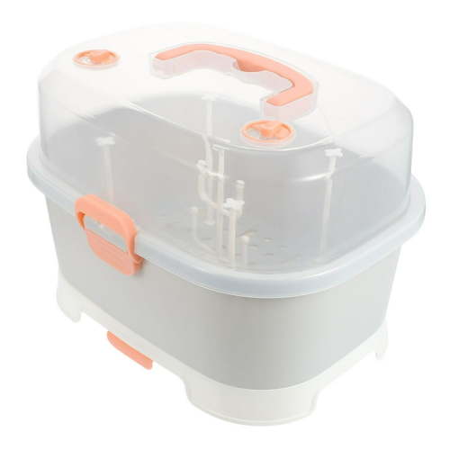 HOMEMAXS Portable Baby Milk Bottle Case for Home Use Made of Durable PP Material Grey Large Capacity Storage Box