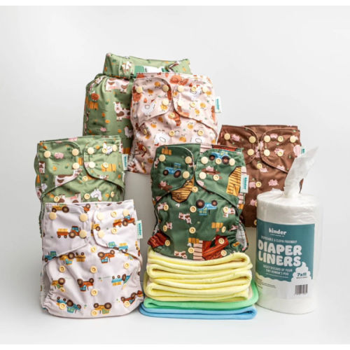 New Parent Starter Bundles: Pocket Cloth Diapers with Athletic Wicking Jersey and More