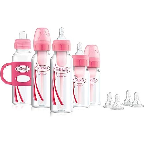 Dr. Brown's Baby First Year Transition Options Baby Bottles Gift Set, Pink