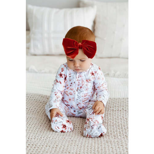 Wren's Wildflower Zipper Ruffle Footie