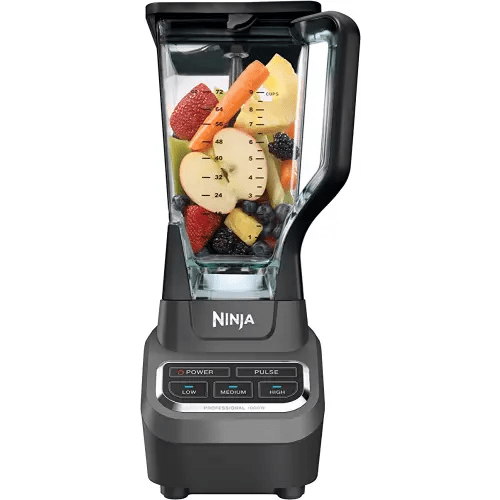 Ninja Professional Blender 1000W, Total Crushing Technology- Smoothies, Ice Crushing & Frozen Fruit, Full-Size Countertop Blender, 72-oz. Pitcher, Black & Grey, BL610