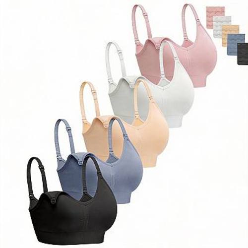 Womens 5-Pack Maternity Nursing Bras Soft Comfort Support Adjustable Straps