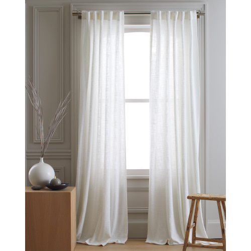 Cotton Sheer Curtain Set (Set of 2) in Ivory