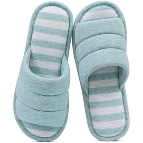 shevalues Open Toe House Slippers for Women Men Soft Cotton Indoor Shoes Memory Foam Slip On bedroom Slippers