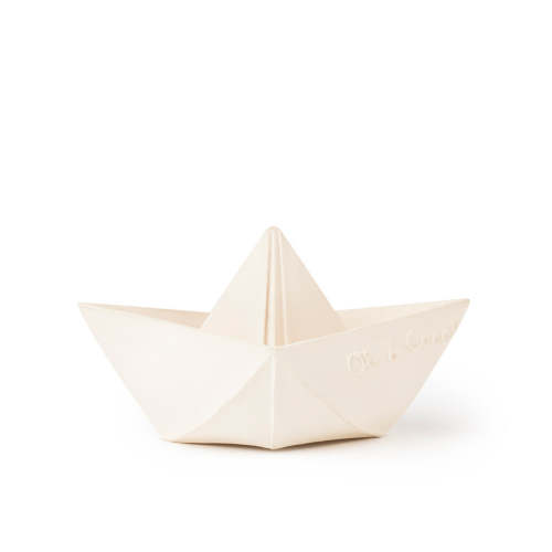 Oli & Carol Baby Kids Toys Handmade Natural Latex Origami Boat White