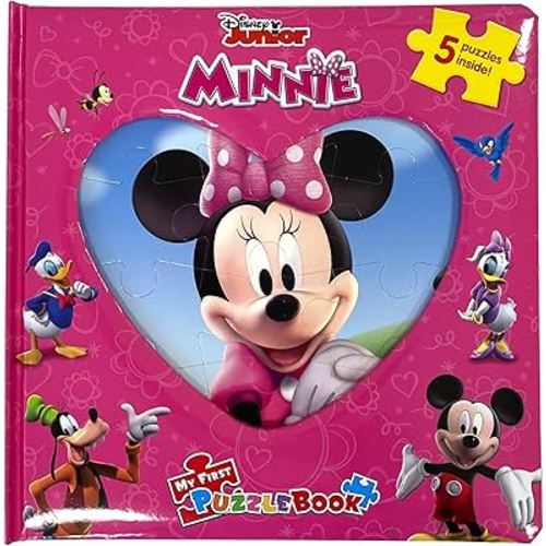Disney Junior Minnie My First Puzzle Book - Jigsaw Puzzles for kids, 10-page board book, 5 puzzles to enjoy