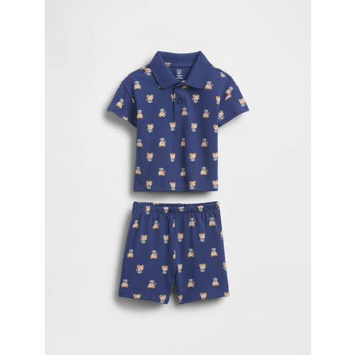 Baby Brannan Bear Pique Polo Outfit Set