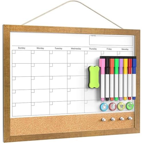 Tankee Dry Erase Calendar for Wall, 17x13 Hanging Whiteboard Calendar