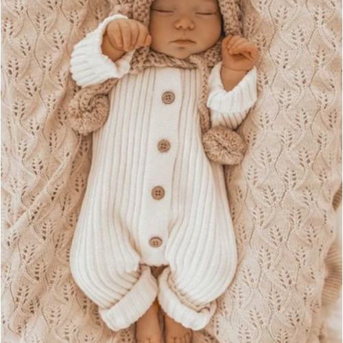 Little B's Chunky Rib Baby Jumpsuit - Milk