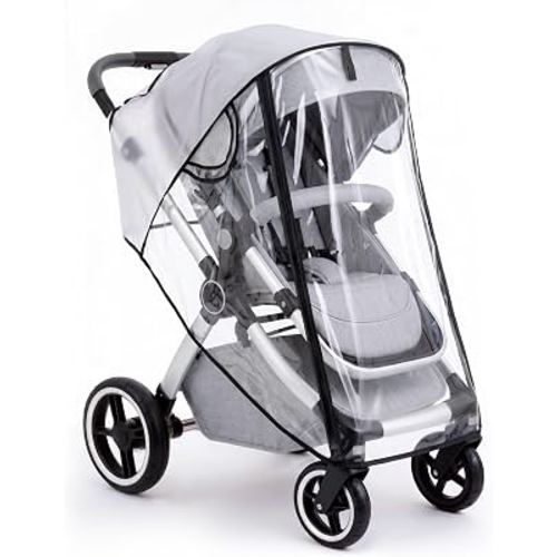 Clear Stroller Rain Cover, Universal Fit Baby Travel Weather Shields | Waterproof Built-in Zipper Design, Breathable & Durable, Easy Access,Stroller Accessories Protects from Rain Wind Dust Snow