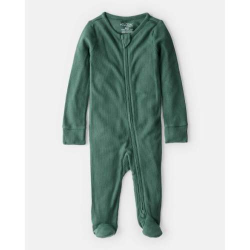 Baby Solid Print PurelySoft Long-Sleeve Sleep & Play Pajamas - Green - Carter's | Carter's