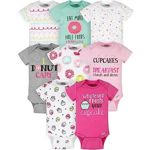 Onesies Brand baby-girls 8-pack Short Sleeve Mix & Match Bodysuits