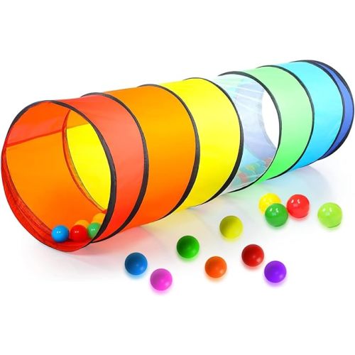 Kids Play Tunnel Set for Toddlers Double Tunnels for Indoor and Outdoor Fun | Pop-Up Crawl Tunnels for Babies, Toddlers, and Pets | Easy to Set Up, Store, and Transport | Durable and Breathable