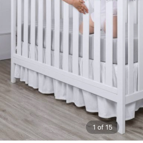 Bed Dust Cover Easy Installation Baby Crib Bed Skirt Soft Elastic Toddler Crib Bedding Skirt for Bedroom
