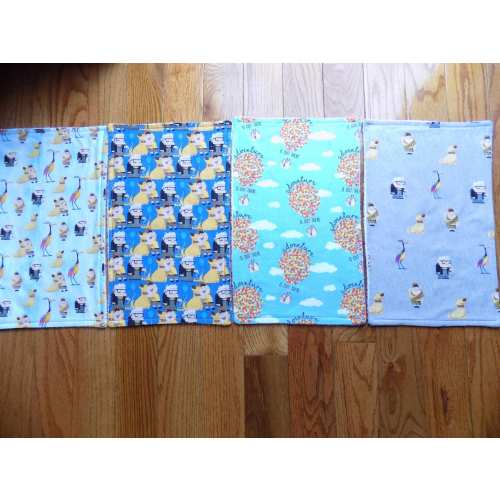 Set of 4 Up Burp Cloths - Baby Shower Gift