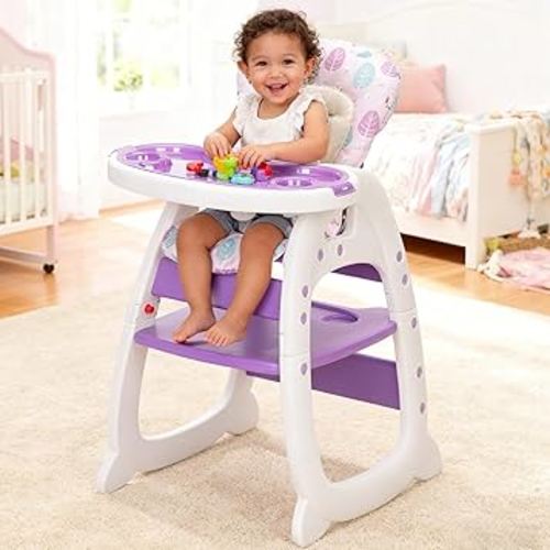 High Chair, 3 in-1 High Chairs for Babies and Toddlers, Convertible Baby Highchairs for Boys & Girls, Easy Clean Baby Eating Chair, Adjustable Toddler Feeding Chair, High Chair for Babies