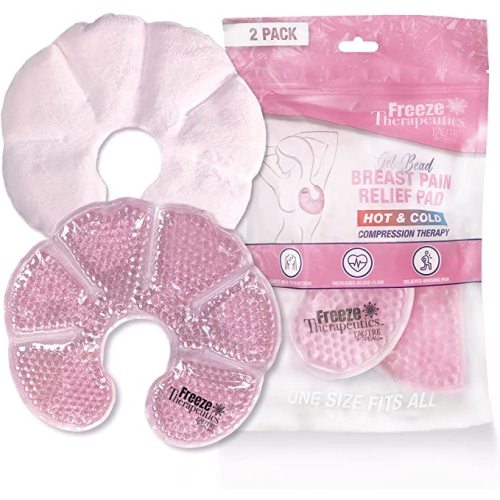 USA Merchant | Hot/Cold Plush Breast Gel Bead Packs by L'AUTRE PEAU Set of 2 Relief for Breastfeeding, Nursing Pain, Mastitis, Engorgement, Swelling, Plugged Ducts | Boost Milk Let-Down & Production - Pink Breast Pads