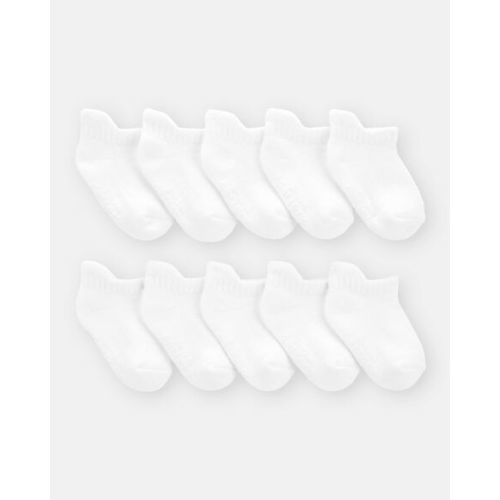 Baby Boy 10-Pack No Show Socks - White | Carter's