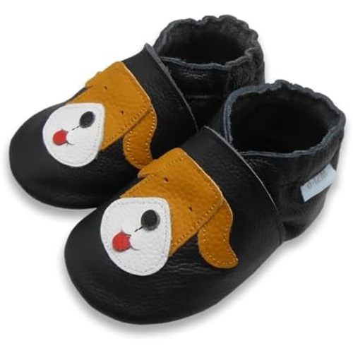 Baby Shoes Leather Moccasins Baby Girls Boys Slippers-Soft Sole Non-Skid Lightweight Infant Toddler First Walking Shoes
