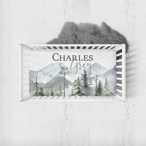 Woodland Baby Crib Sheets, Personalized Crib Sheet, Woodland Nursery, Forest Crib Bedding, Baby Boy Crib Bedding, Forest Trees Crib Sheet