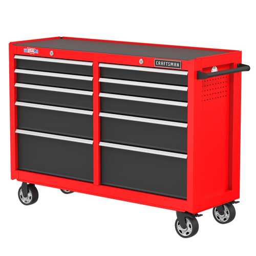 CRAFTSMAN 2000 Series 52-in W x 38.05-in H 10 -Drawer Steel Rolling Tool Cabinet ( Red )