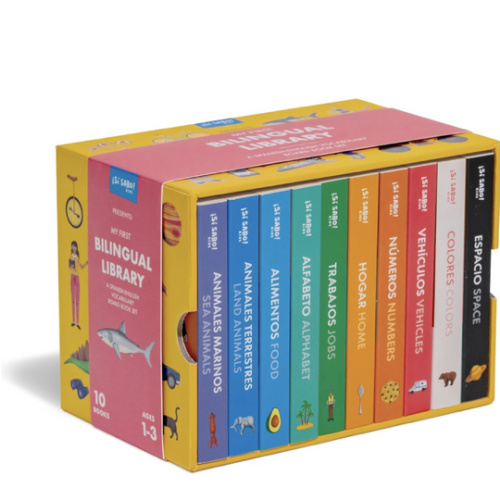 My First Bilingual Library: A Spanish-English Vocabulary Board Book Set of Colors, Numbers, Animals, ABCs, and More (Si Sabo Kids)