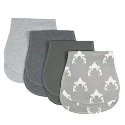 Baby Burp Cloths Baby Burp Set Curved Absorbent and Soft Valuable 4 Pack Double Layers (Grey Hue Deer)