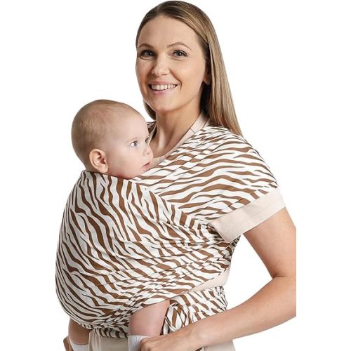Baby Wraps Carrier,Trendy Zebra Striped, Stretchy Ergonomic Hands-Free Design Baby Wearing Wrap for Newborn to Toddler 7-35 lbs, Soft and Comfortable Infant Wraps