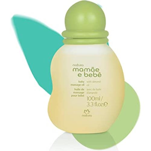 natura - Mamãe e Bebê Baby Massage Oil - 100% Vegan - Safe & Gentle Lightweight Formula - 99% Natural Origin - All Skin Types - Cruelty Free - Brazilian Beauty - Baby Essentials - 3.38 fl oz (100ml)