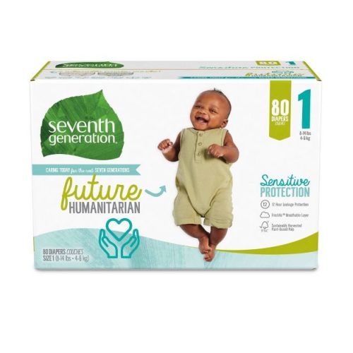 Seventh Generation Sensitive Protection Diapers Super Pack - Size 1 - 80ct