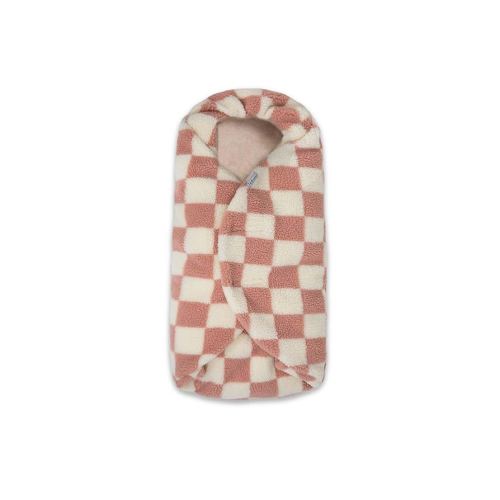 7AM Baby Car Seat Blanket - Multifunctional Car Seat Cover for Toddlers, Winter Stroller & Car Seat Swaddle Blanket, Micro-Fleece & Plush Lined Warm Carseat Cover | (Checkers Rose Dawn, 0-6M)