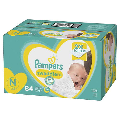 Pampers Swaddlers Diapers Super Pack, NB, 84 Ct