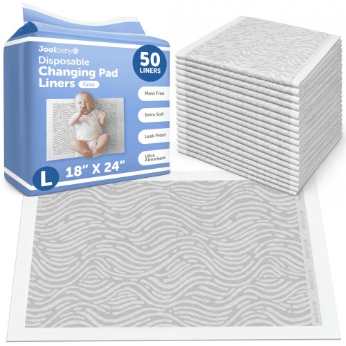 Jool Baby Disposable Changing Pad Liners (50 Count) - Ultra-Absorbent & Leakproof