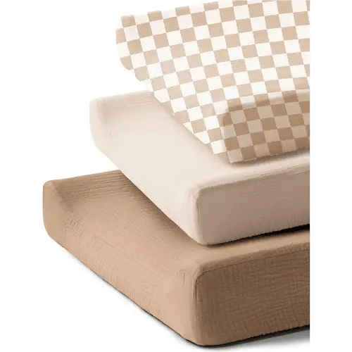 3 Pack Muslin Changing Pad Covers for Baby Boys and Girls